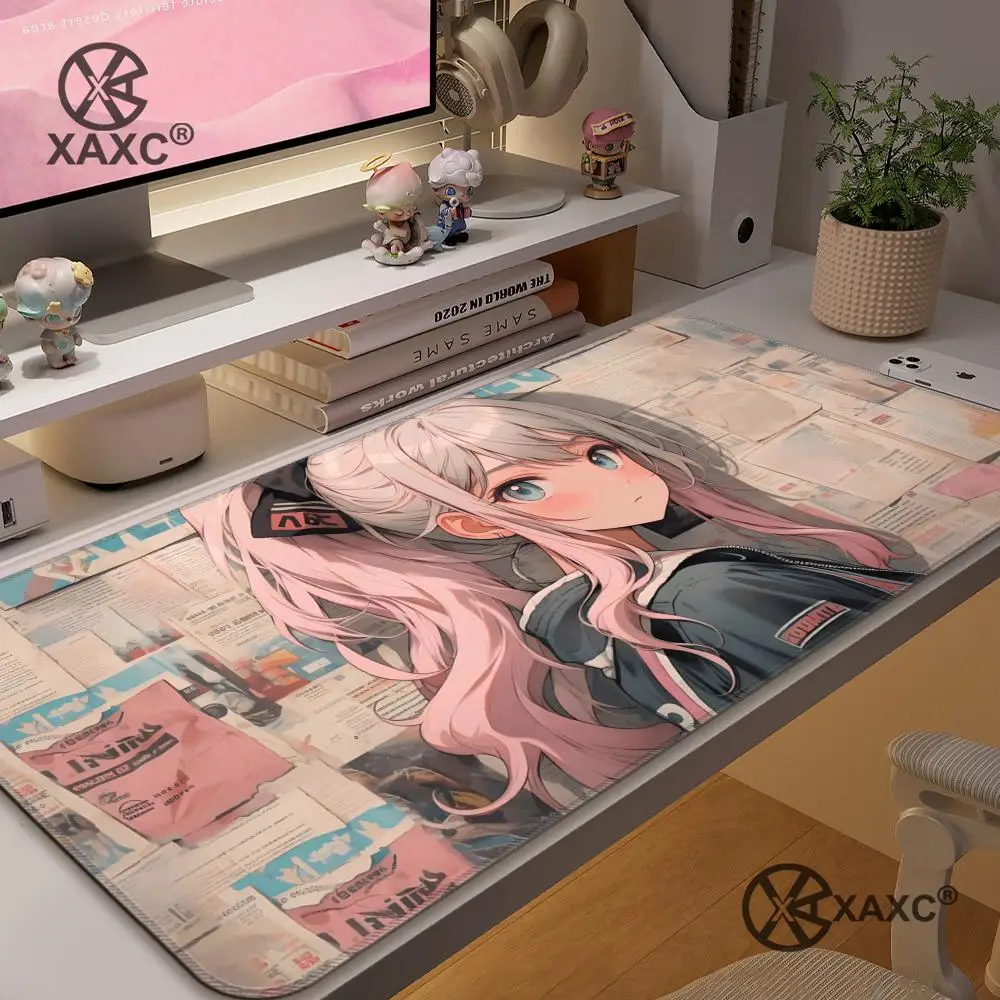 

Mouse Pad Kawaii Girl Desk XAXC Mouse Pad large keyboard mouse desk pad non-slip rubber gaming mouse pad laptop mouse carpet