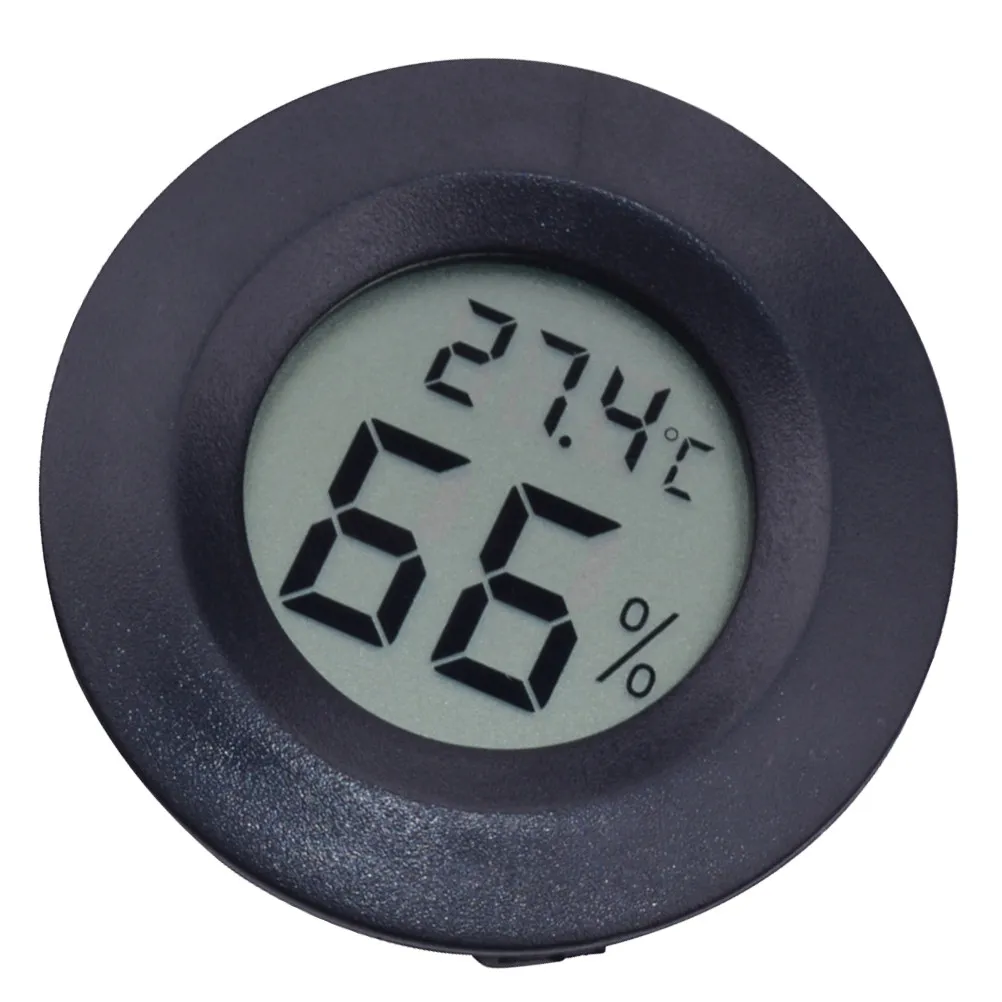 1Pcs Round Digital Thermometer Hygrometer Dual Function Temperature and Humidity Monitor for Reptile Pets Indoor Use Lightweight