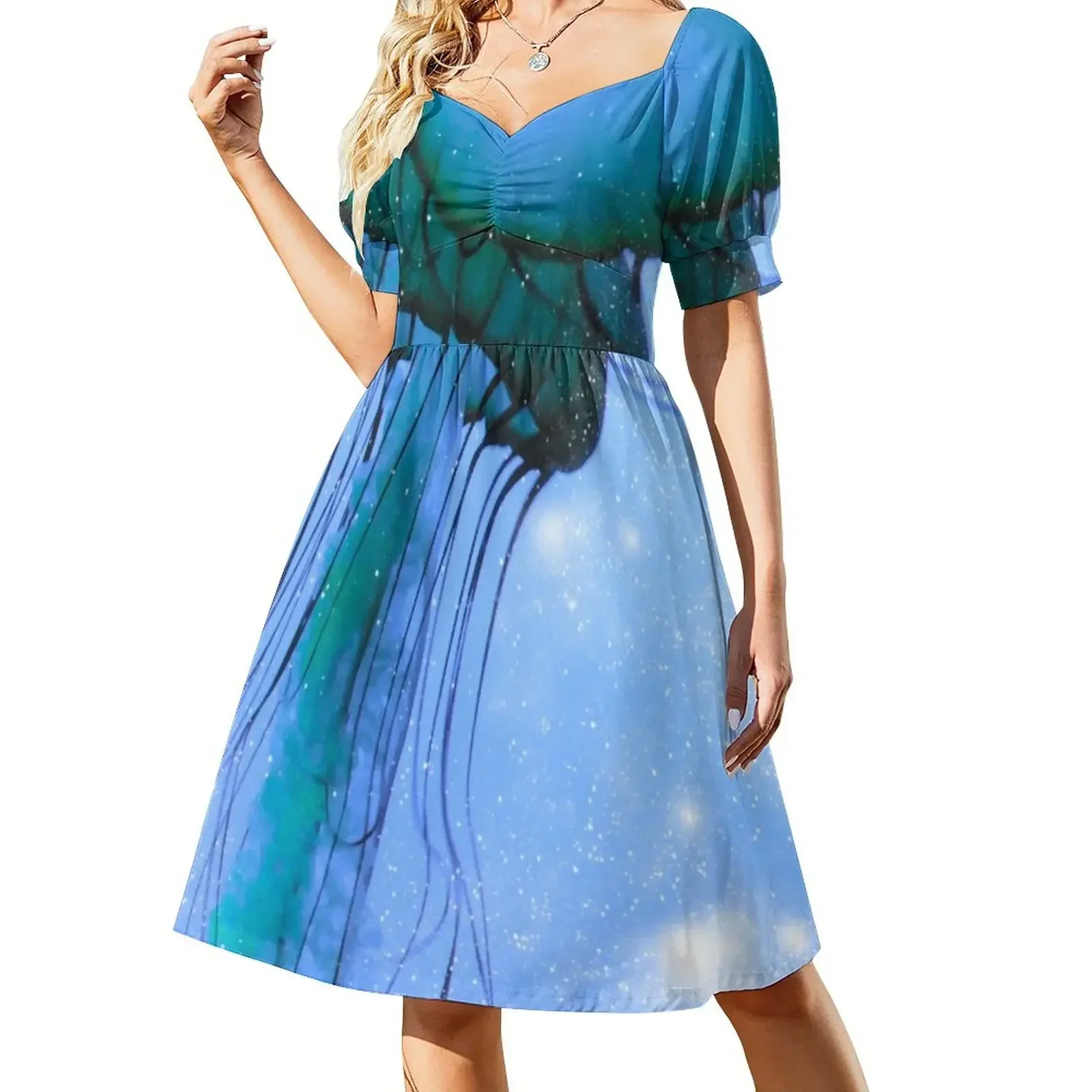 

Jelly Fish Short-Sleeved Dress summer dresses Women's long dress Dress