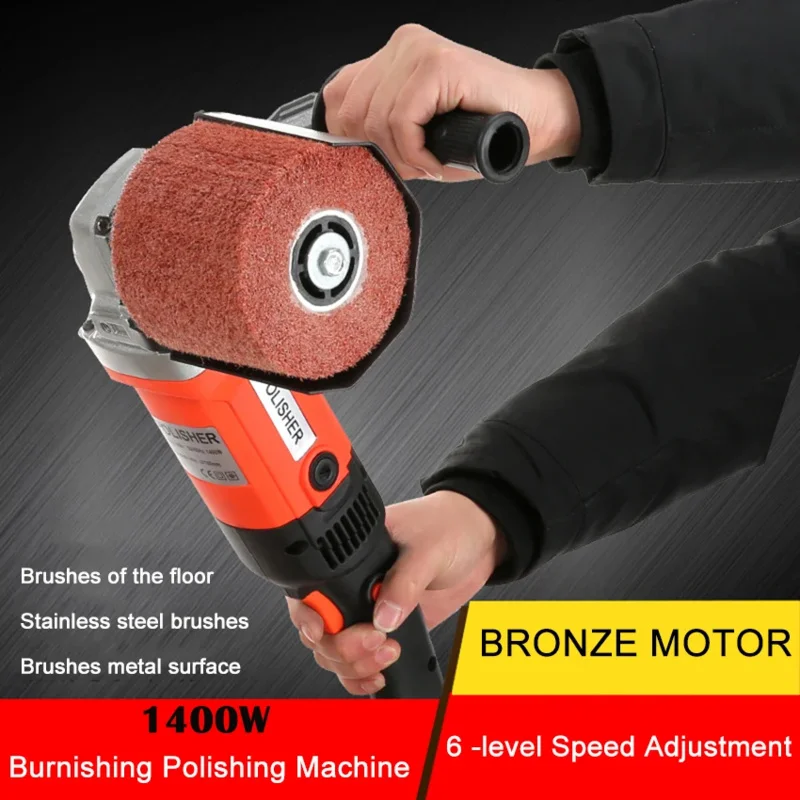 1400W Burnishing Polishing Machine Stainles Steel Metallic Silk Rush Machine Electric Grinding Sander Mirror Wood Tile Polishing