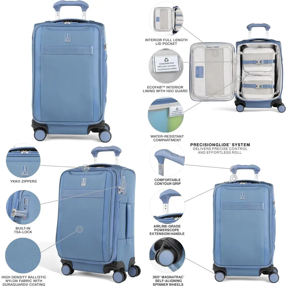 

Lightweight Expandable Spinner Carry-On Luggage 8 Suitcase TSA Lock Unisex 21-Inch Travel Bag