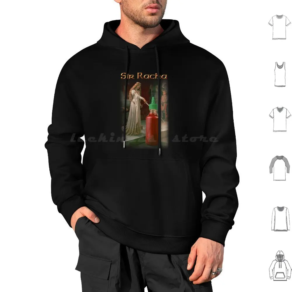 Sir Racha-Sriracha Sudadera con capucha de salsa de algodón de manga larga Sriracha Siracha Historia Caballero Reina cocinero medieval