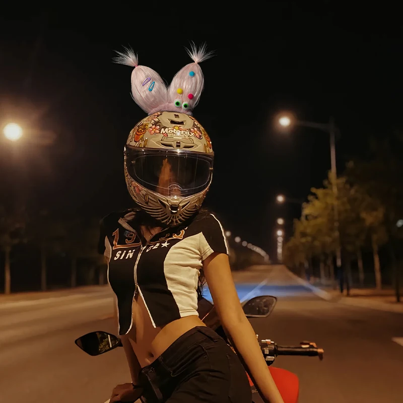 

Helmet Decoration Personality Motorcycle Electric Car Female Rider 3D Plush Accessories Helmet Accessories capacete de moto