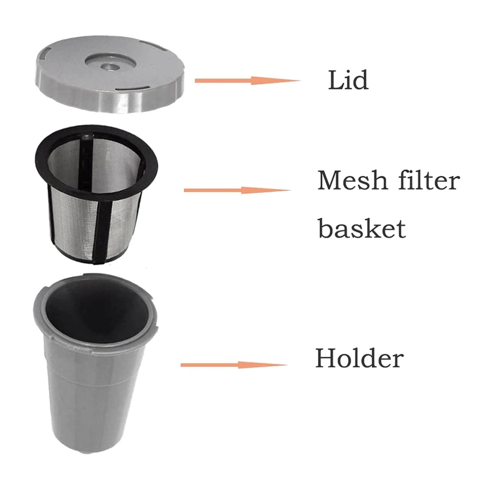 ABPQ-4 عبوة من فلاتر القهوة قابلة لإعادة الاستخدام متوافقة مع Keurig 2.0 My K-Cup K500 Brewers Gift B30 B40 B50 B60 B70