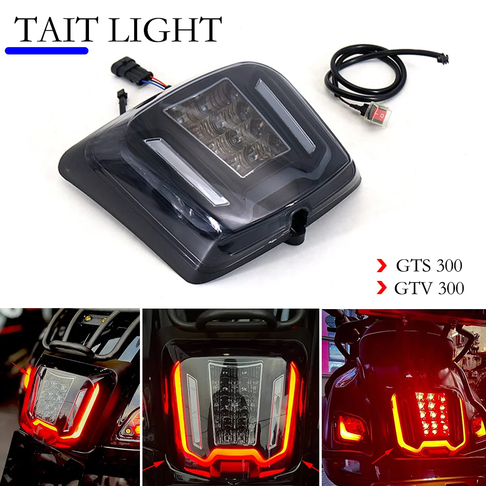 for VESPA GTS300 GTV300 Motorcycle LED Tail Light GTS 300 GTV 300 Front Turn Signals GTS300 Sei Giorni Dynamic Light Rear Lamp