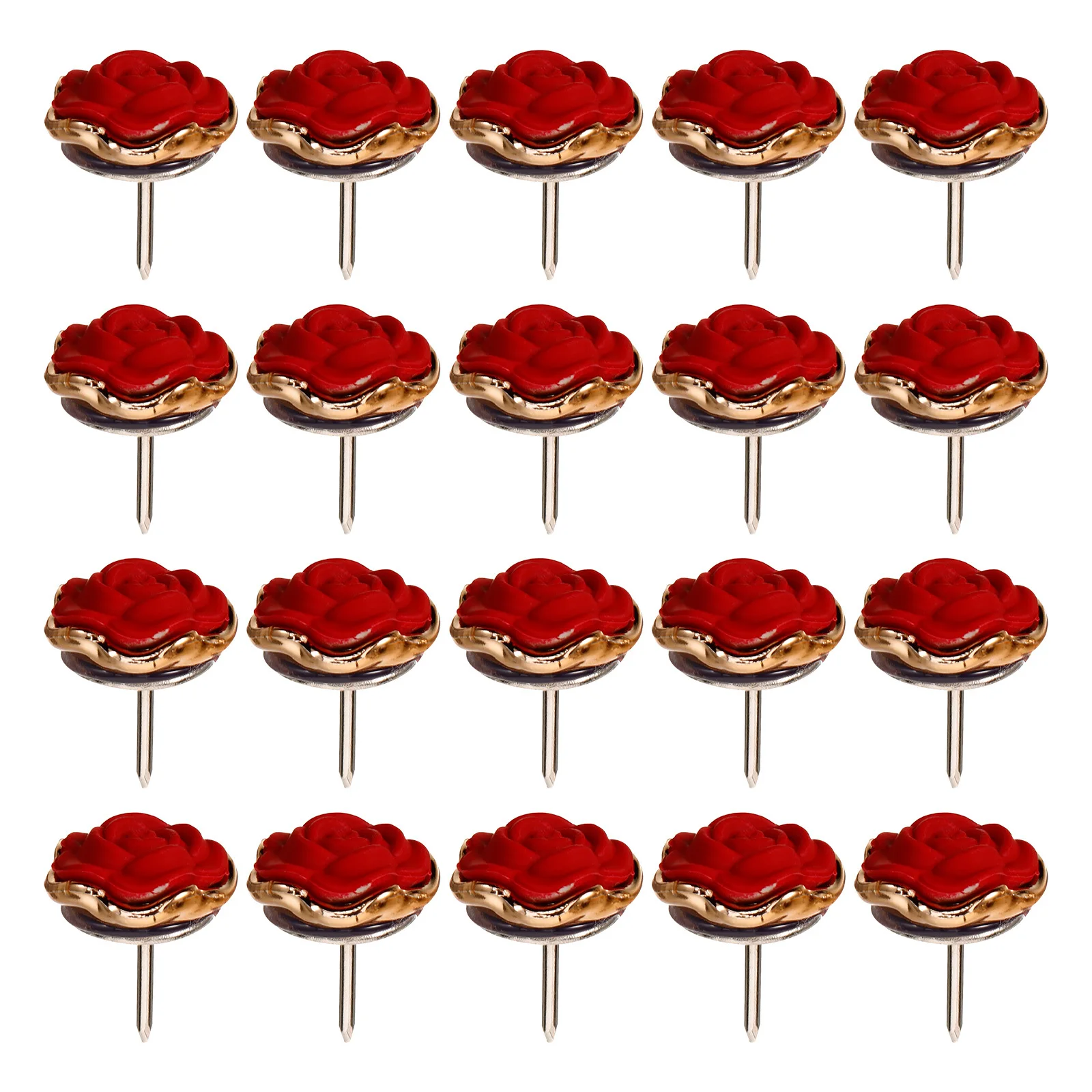Chinchetas pequeñas con forma de rosa roja, chinchetas compactas multifunción para oficina, aula, hogar, tablero de corcho, 30 Uds.