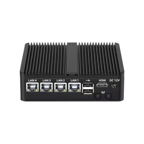 Fanless Mini PC Soft Router Intel Celeron J6412 J4125 J1900 N2830 N150 4x Ethernet 2.5G Intel i226V NIC Friewall Appliance