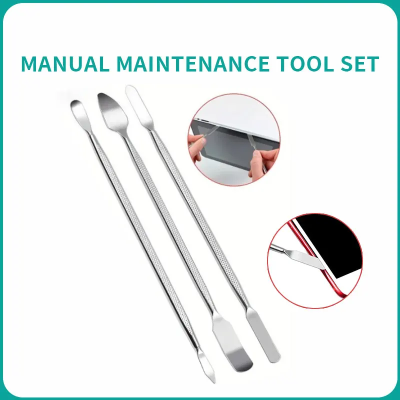 

3PCS Universal Repair Opening Tools Metal Laptop Phone Disassemble Crowbar Kit Steel Pry Phone Spatula Hand Repairing Tool Set