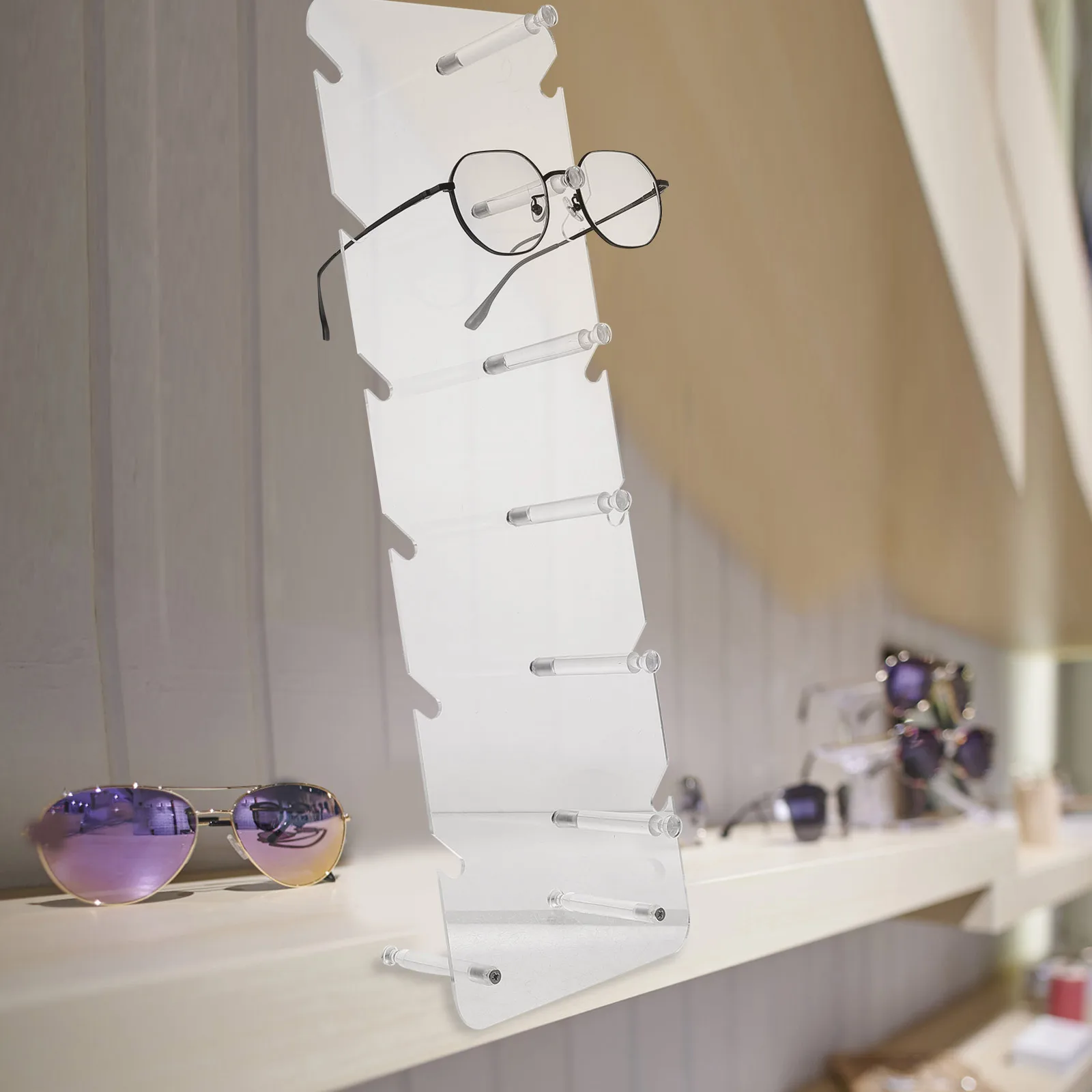

Transparent Acrylic Glasses Storage Rack Display Shelf Nightst ganizer Sunglasses Holder Desk Home countertop Thickened Base