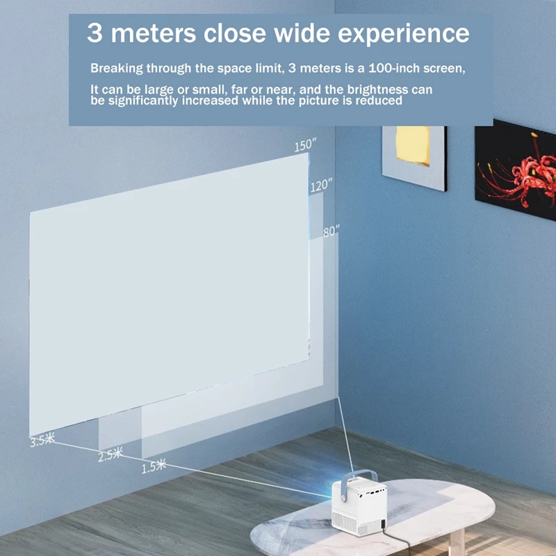 Mini budgétaire WiFi 4K HD, lecteur multimédia de cinéma maison, mise au point automatique, budgétaire intelligent portable extérieur