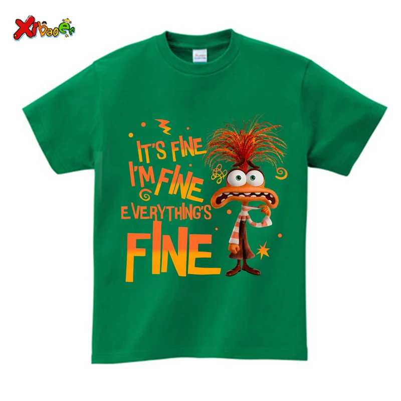 Inside Out 2 T Shirt Boys Girls Short-Sleeved T Shirts Birthday T-shirt Casual Top Cartoon TShirt Clothing Kids Clothes Fashion