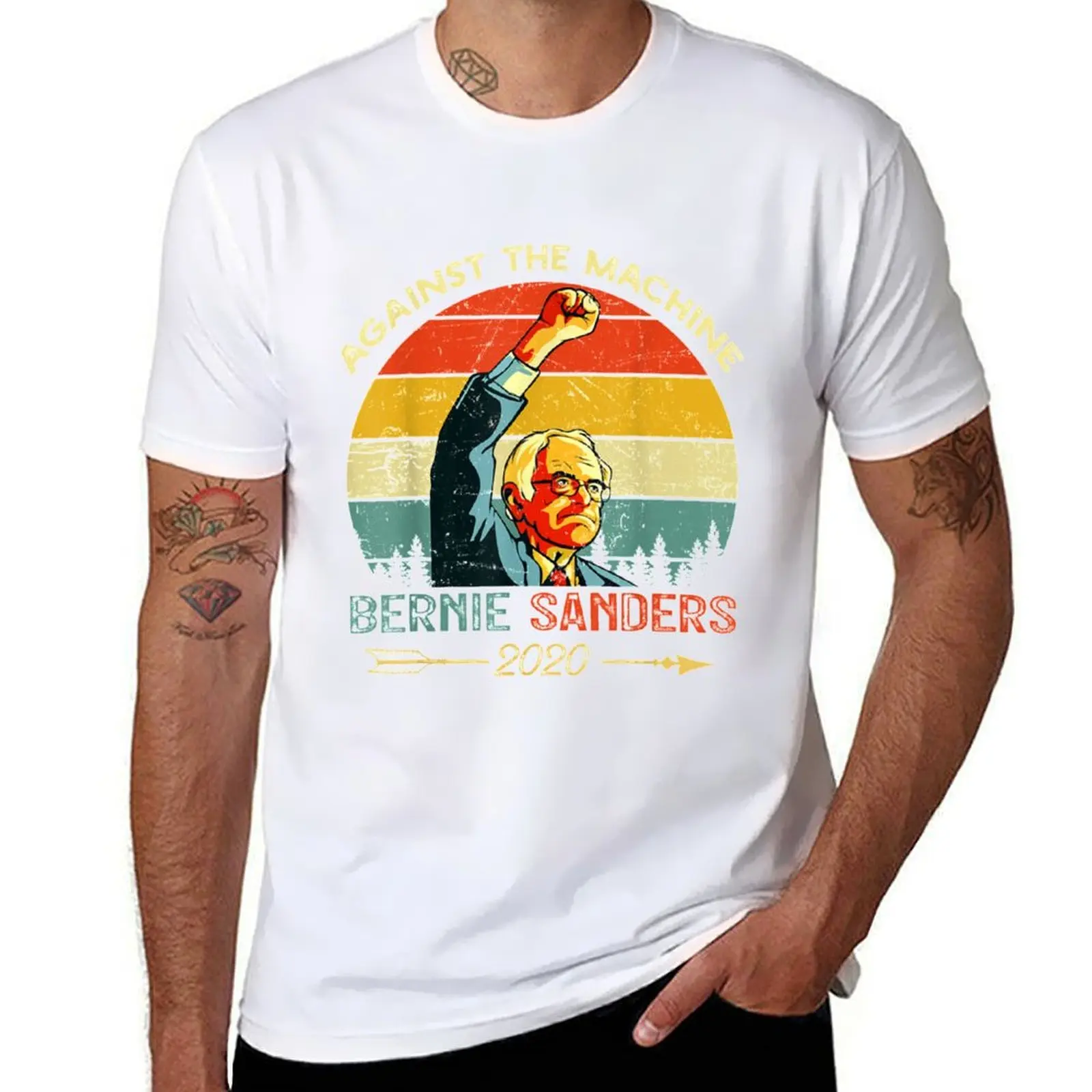 

Bernie Sanders Against The Machine Bernie 2020 T-Shirt anime tshirt cotton t shirt man T-Shirt
