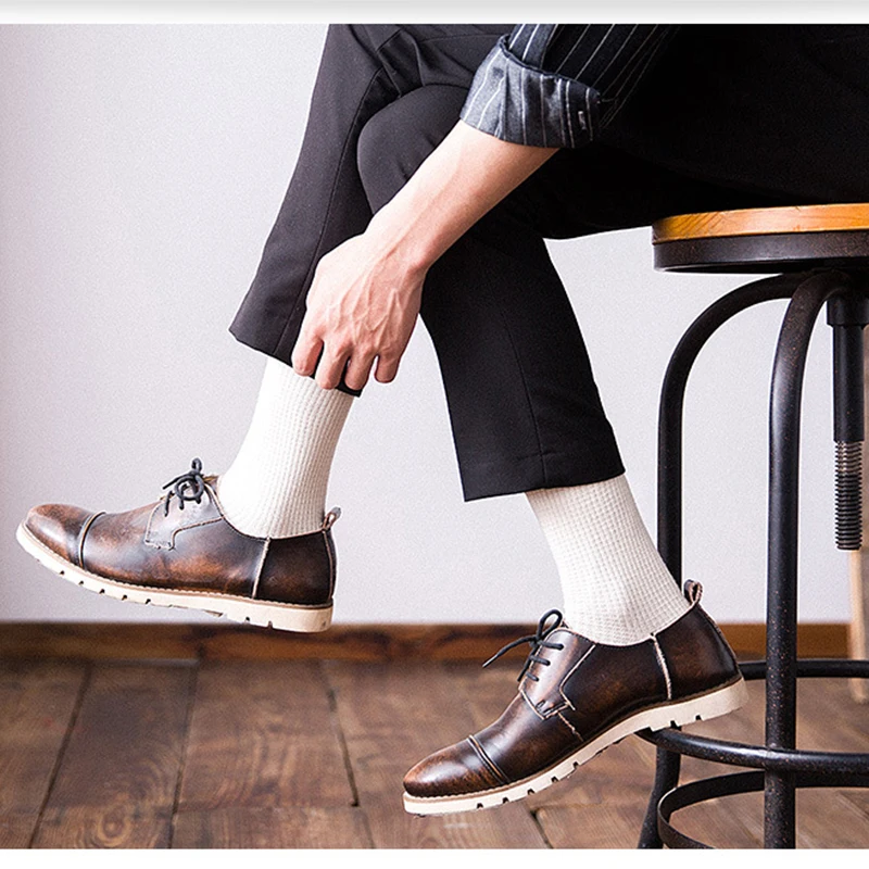 3/1 새로운 남성 캐주얼 따뜻한 긴 양말 한 켤레, 고품질 하라주쿠 복고풍 양말, 남성 가을 겨울 양말, 사이즈 38-44