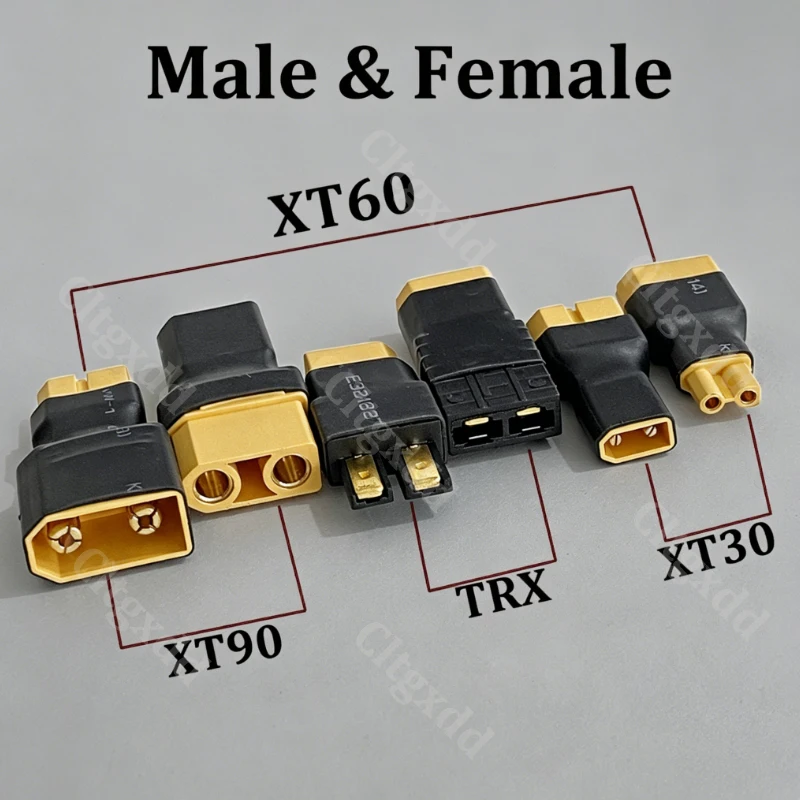 Cltgxdd XT30 XT60 XT90 T-Stecker TRX Lipo-Akku-Konvertierungsadapter Stecker-Buchse-Verbinder für RC-Auto, Flugzeug, FPV-Drohnenmodell – Detail 11