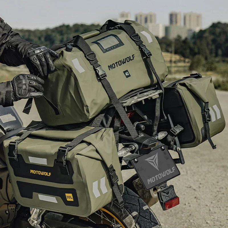Alforja Universal para motocicleta, bolsa impermeable para equipaje al aire libre, compatible con BMW R1300GS R1200GS R1250GS AD