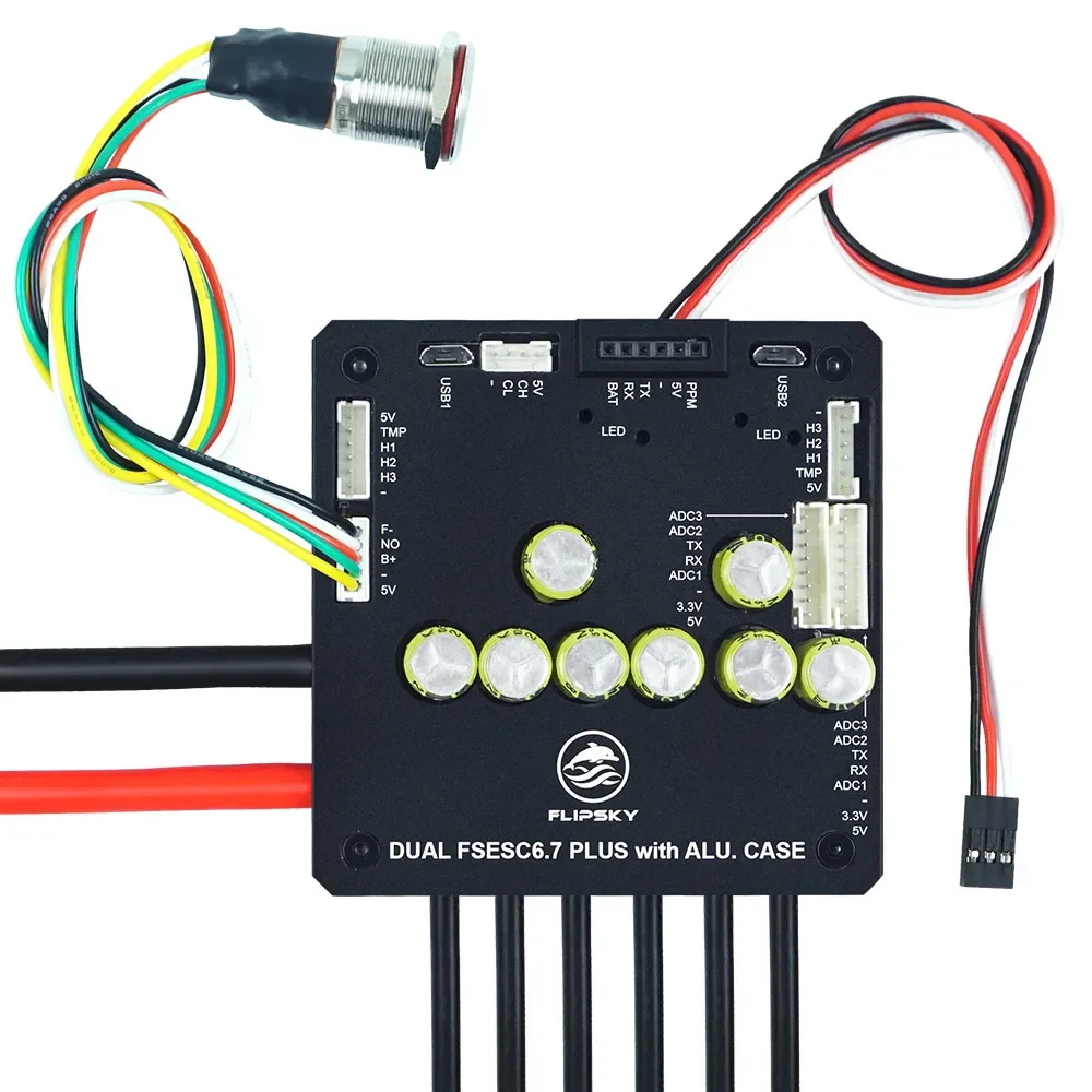 SmCpDual Fsesc6.7 Plus With Aluminum Based On Vesc6 Long Board Speed Controller 100a 12s Skateboard Esc Flipsky