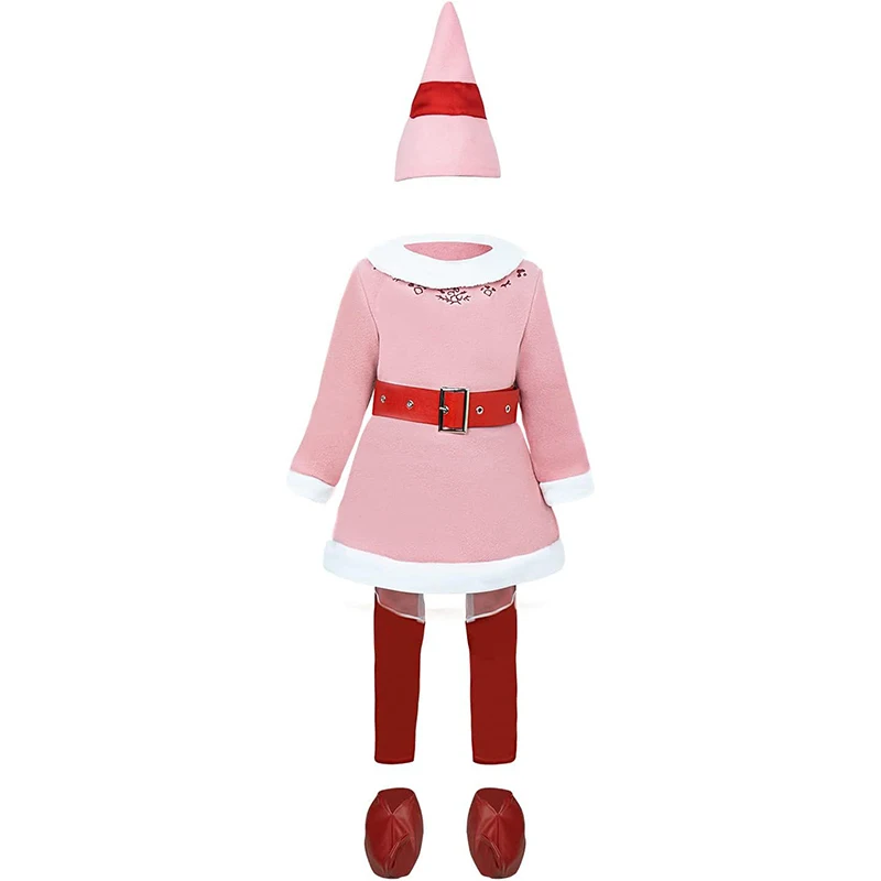 2025 nova chegada criança ano novo feriado vestir-se verde amigo o elfo menino roupa de natal rosa jovi elf meninas traje