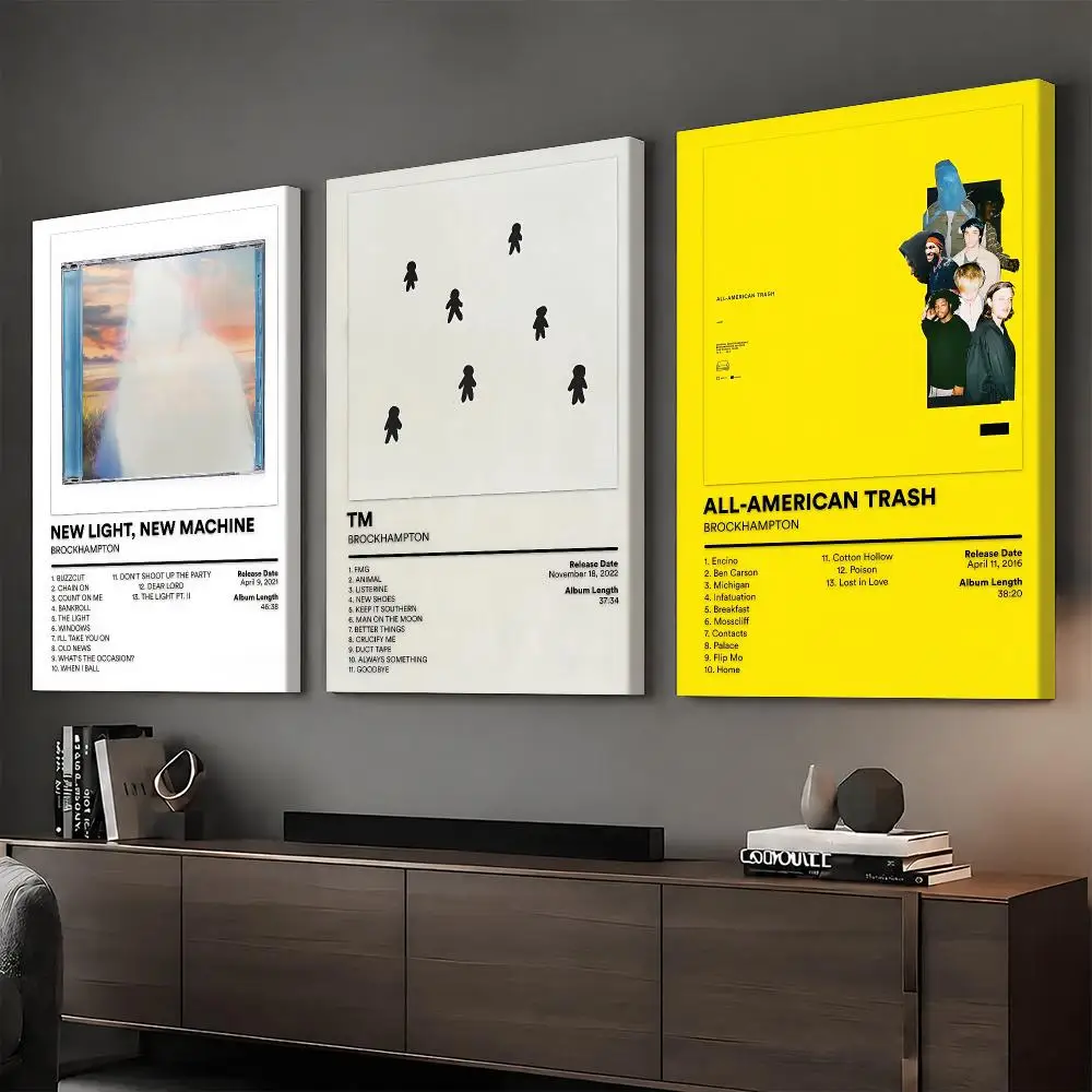 B-BROCKHAMPTON Rapper Album Painting Calligraphy HD Modern Style Inner Frame Canvas Poster Bedroom Room Hallway Wall Art Decor