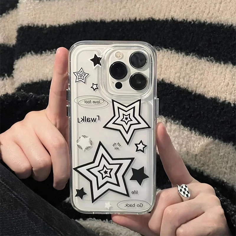 Korea Star INS Phone Case For iPhone 11 Case iPhone 15 Pro Max Case iPhone 13 12 14 Pro Max XR XS X 7 8 Plus SE 2 Y2K Phone Case