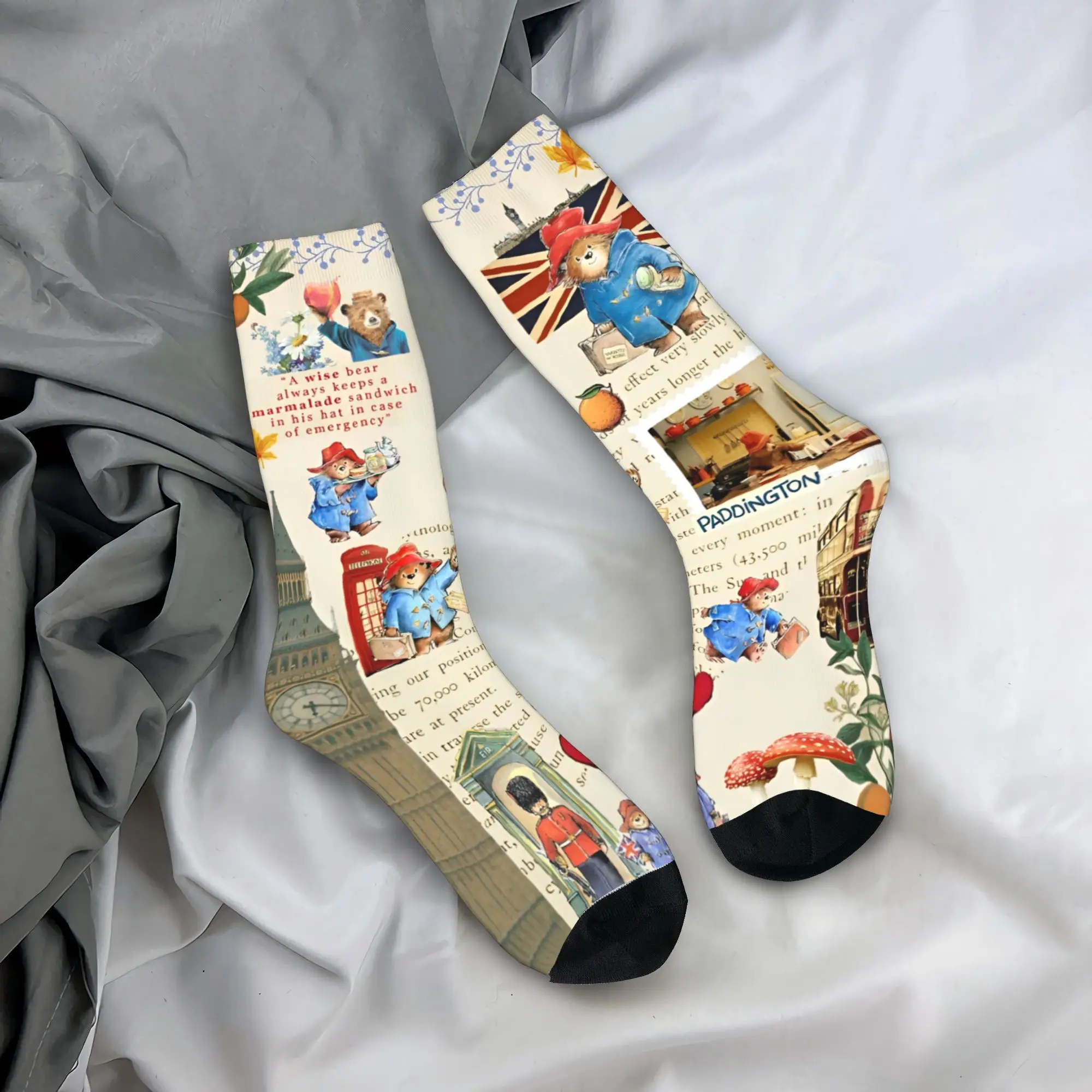 

Мужские носки Paddington Brown Bear (3) Чулки Осенние качественные носки для отдыха на заказ Антибактериальные носки для скейтборда