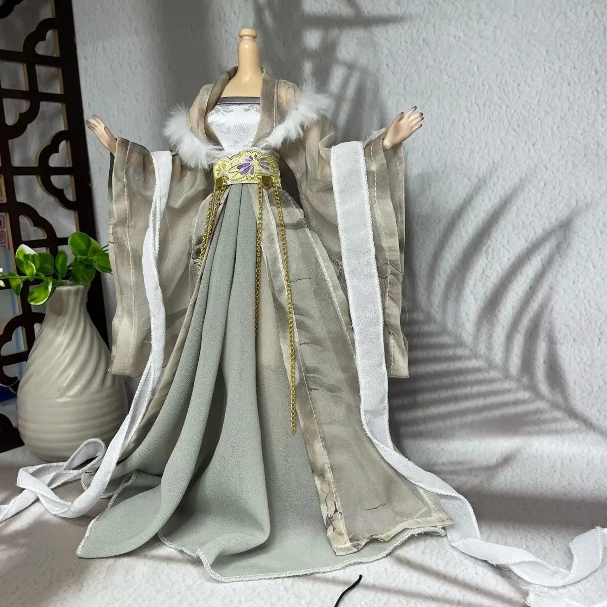 1/6 ملابس دمى دعوى ل 30 سنتيمتر Bjd دمية النمط القديم Hanfu فستان فتاة اللعب فستان اللعب منزل إكسسوارات دمي ، لا دمية