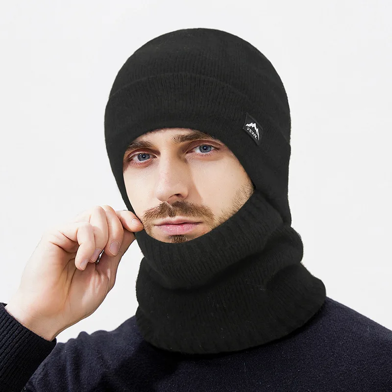 Winter Thick Wool Knitted Hat for Men and Women, with Baotou Ear Protection, Warmth and Velvet, Solid Color Woolen Hat