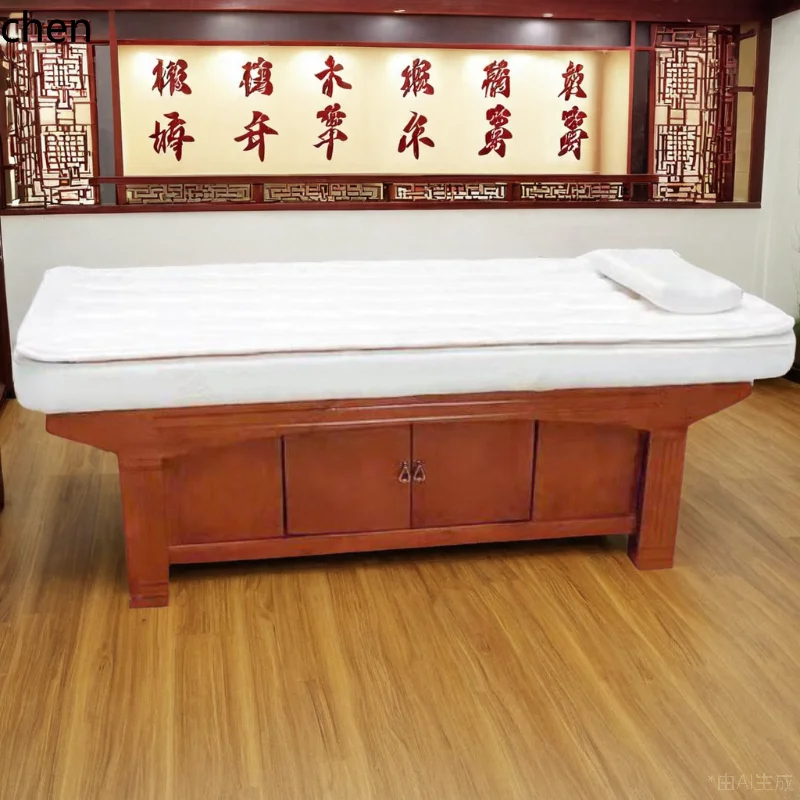 CZ  Traditional Chinese Medicine Health Center Solid Wood Massage Therapy Reinforced Spa Folding Bed
