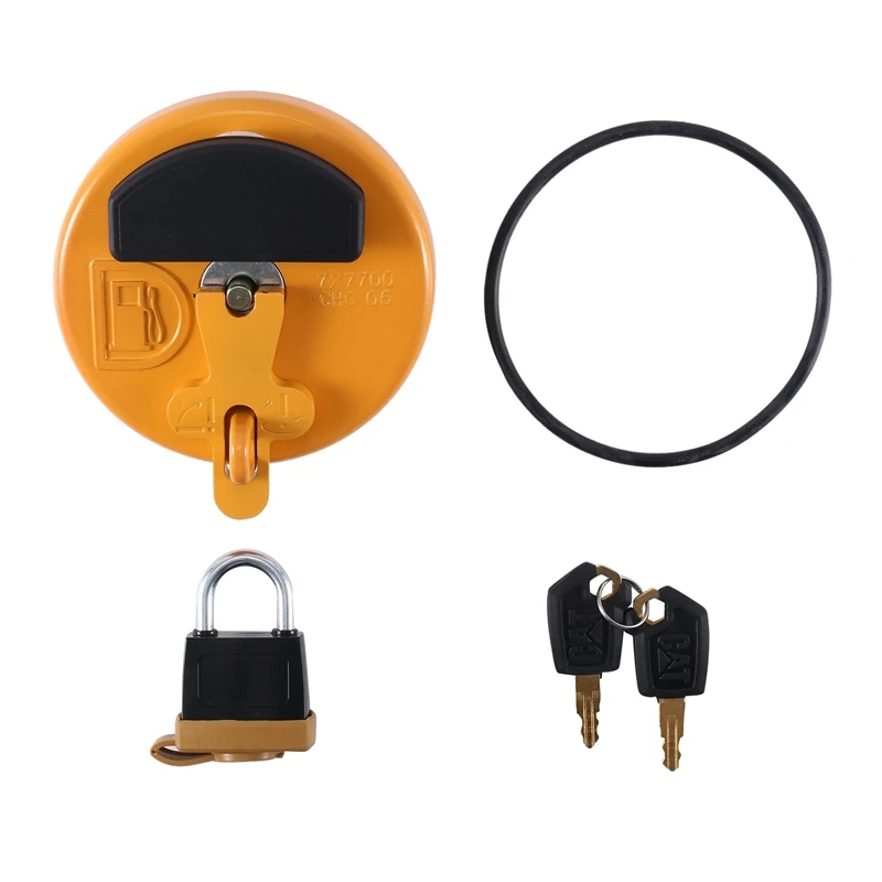 Locking Fuel Tank Cap With Padlock 7X7700 For Caterpillar CAT Dozer Excavator D6R D5C 311D 312D 320C 323D