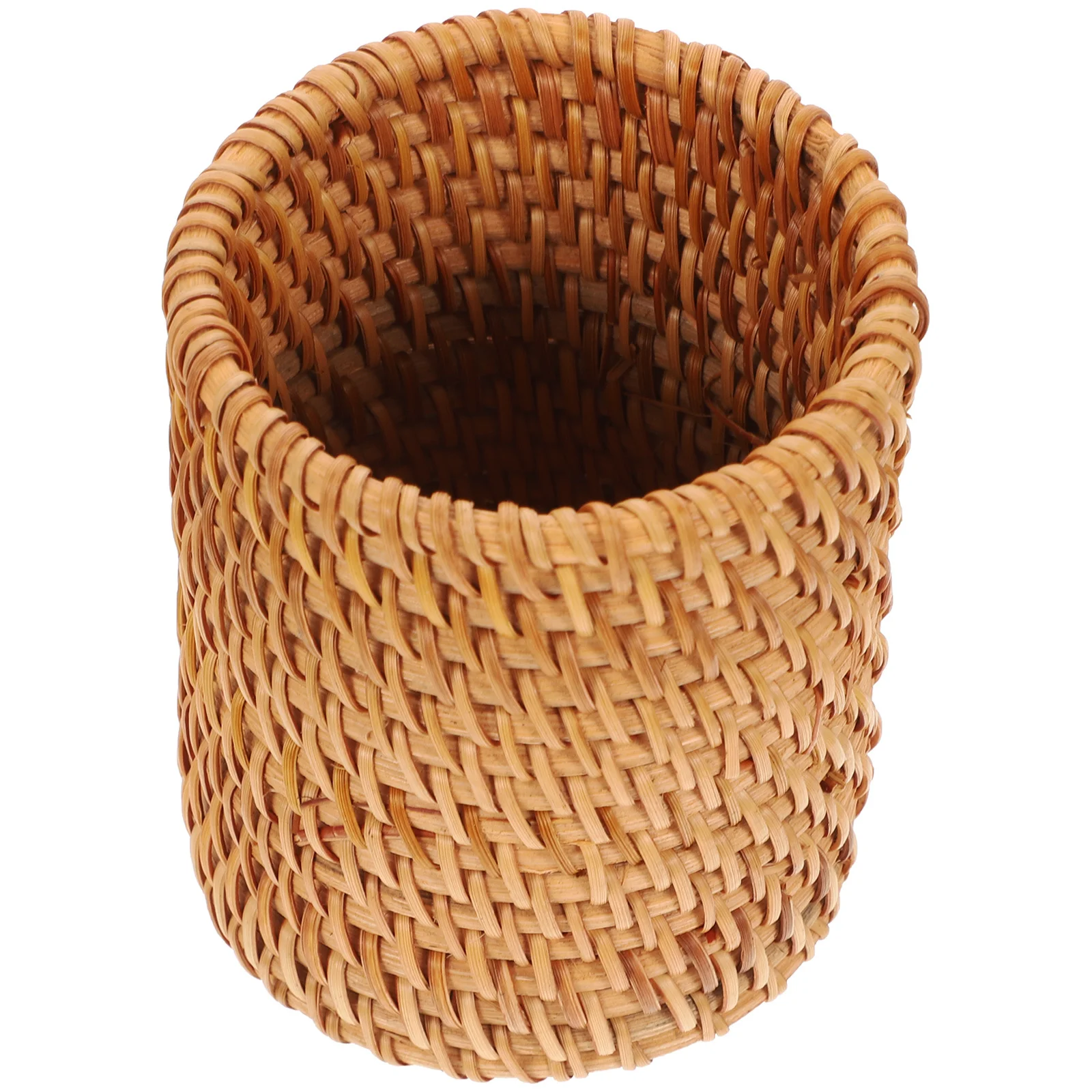 

Natural Rattan Pen Organizer Sturdy Multi-Function Desktop Accessory Prevents Pen Breakage Ideal for Home Office Decoration
