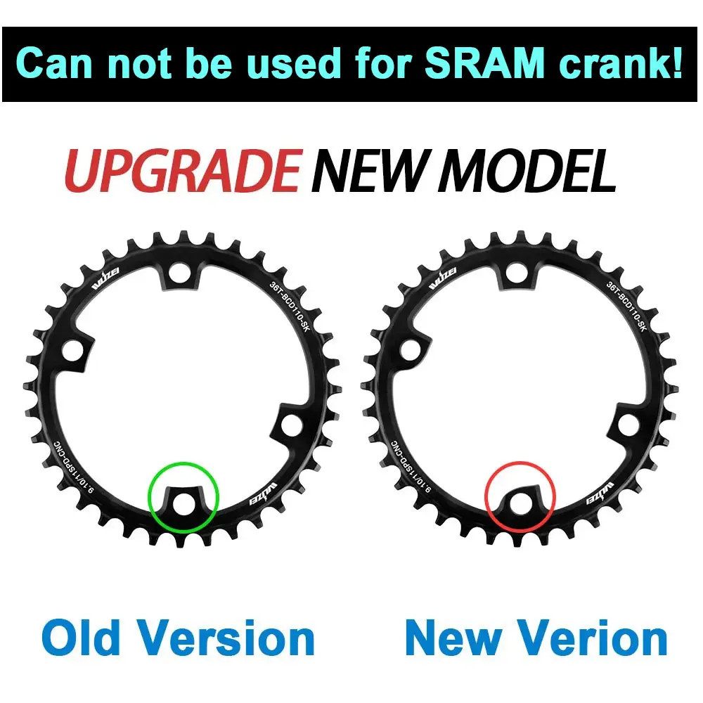 WUZEI Road Bike Chainring 110 BCD Sprocket 4 Bolts Chainwheel Narrow Wide Stars 110BCD Bicycle Crown for Shimano R7000 R8000