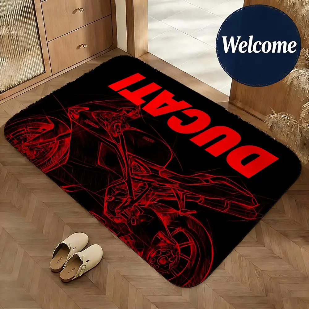 Weiche Flanell-Bodenmatte der Marke Ducati, rutschfeste, saugfähige Fußmatte für Badezimmer, Schlafzimmer, Heimdekoration, Teppich