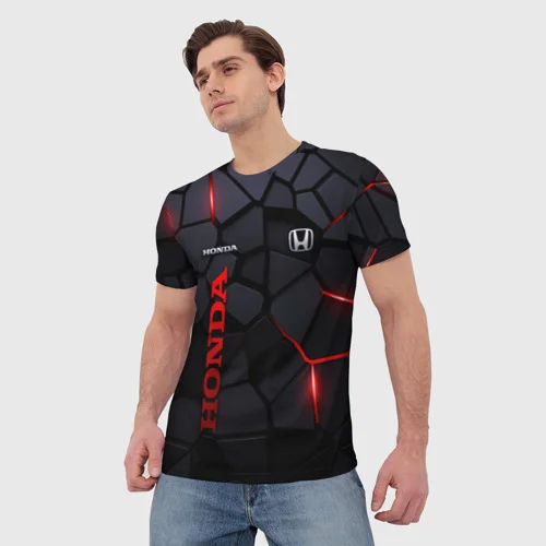 

Motorcycle Riding Crack Printing Quick Drying Breathable Short Sleeve Sport For Men And Women Honda Riding Casual T-shirt Tops