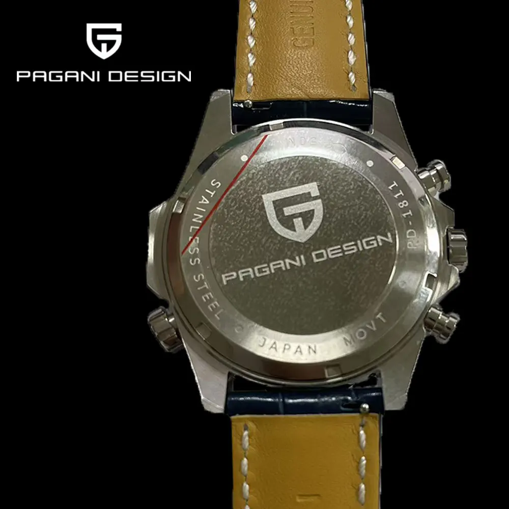 PAGANI DESIGN جديد 1811 ساعة رجالي 44 مللي متر كوارتز ساعة اليد متعددة الوظائف كرونوغراف العلامة التجارية الأعلى VK64 ساعات مقاومة للماء للرجال