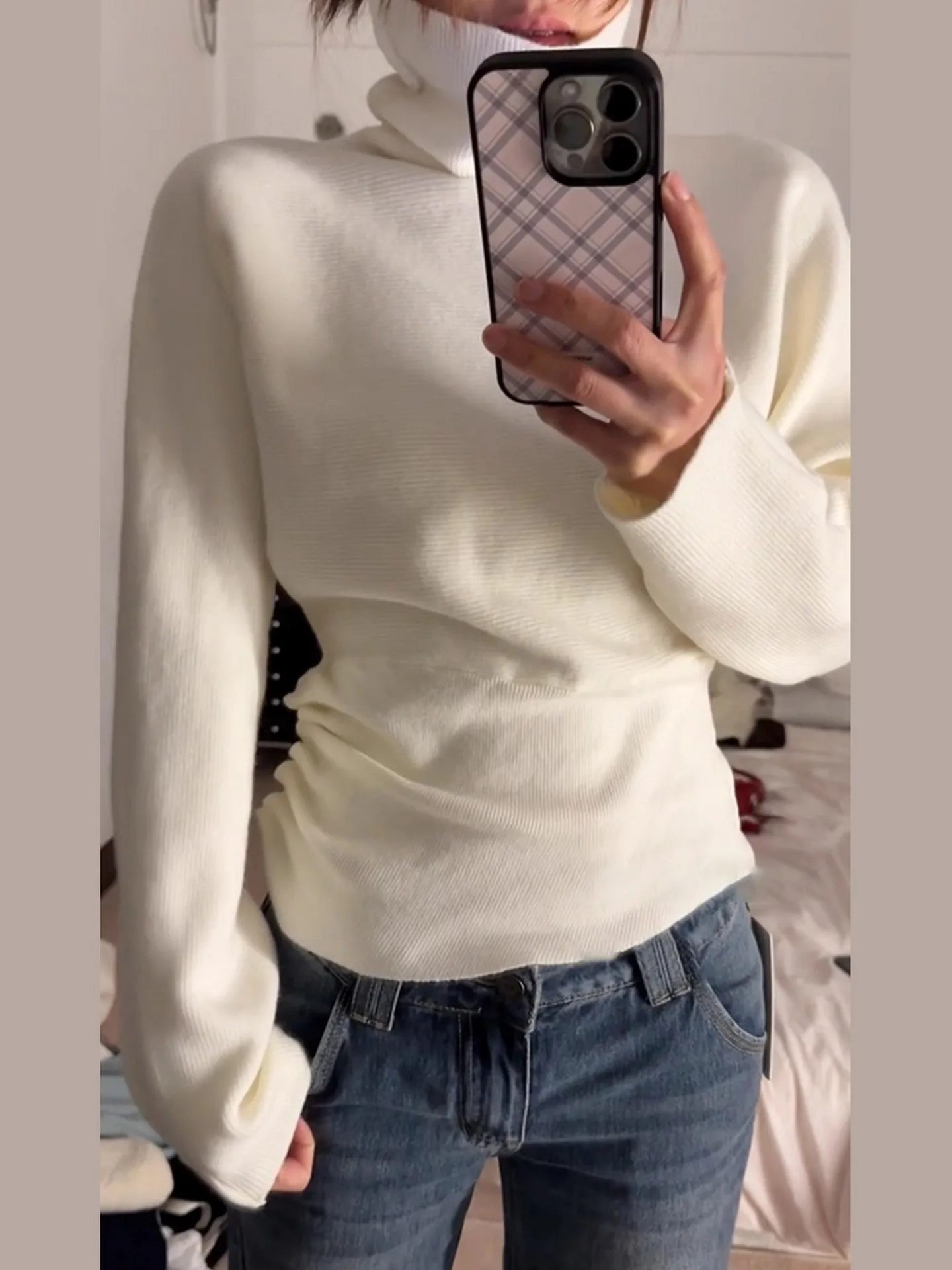 

Женские пуловеры, шерстяные свитера, длинные, теплые, простые, модные, минималистичные, офисные, уютные, красивые, мягкие, осенние, в стиле Харадзюку, эстетика Y2K, BF-стиль