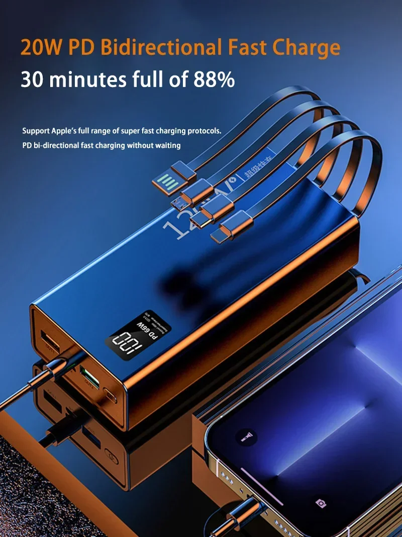 Xiaomi 50000mAh High Capacity Power Bank 4 in 1 120W Fast Charging Powerbank Portable Battery Charger For iPhone Samsung Huawei image 3