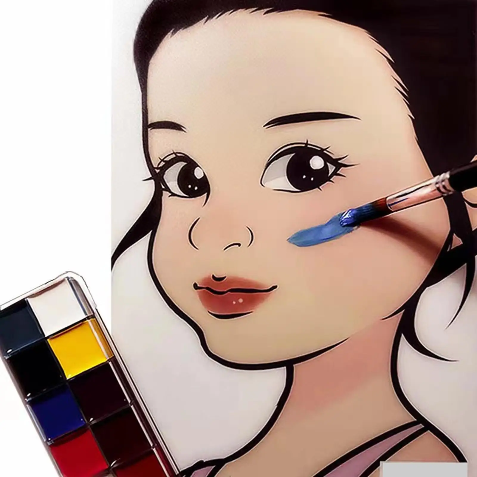 Plantilla de práctica de pintura de maquillaje, herramienta de exhibición de arte de pintura lavable para partes del cuerpo de niños