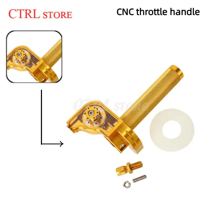 

CNC Detachable Design Clear Visible Grip Golden Off-Road Motorcycle Twist Throttle – Universal for CQR/CRF