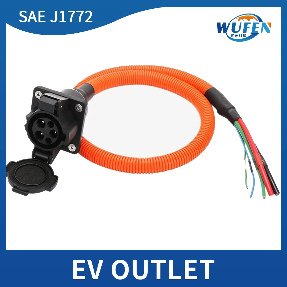 Type 1 Inlet Socket Connector SAE J1772 Electric Vehicle Car Charger 16A 32A 50A EV Charging Socket With 1 M Cable EVSE