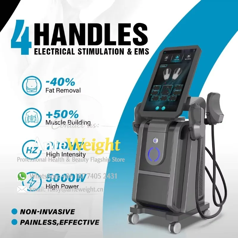 23.8 Inch 4K Screen EMS Neo Slimming Machine 14 Tesla 5000W 200HZ Body Shaping Fat Loss EMS RF Body Slimming Device