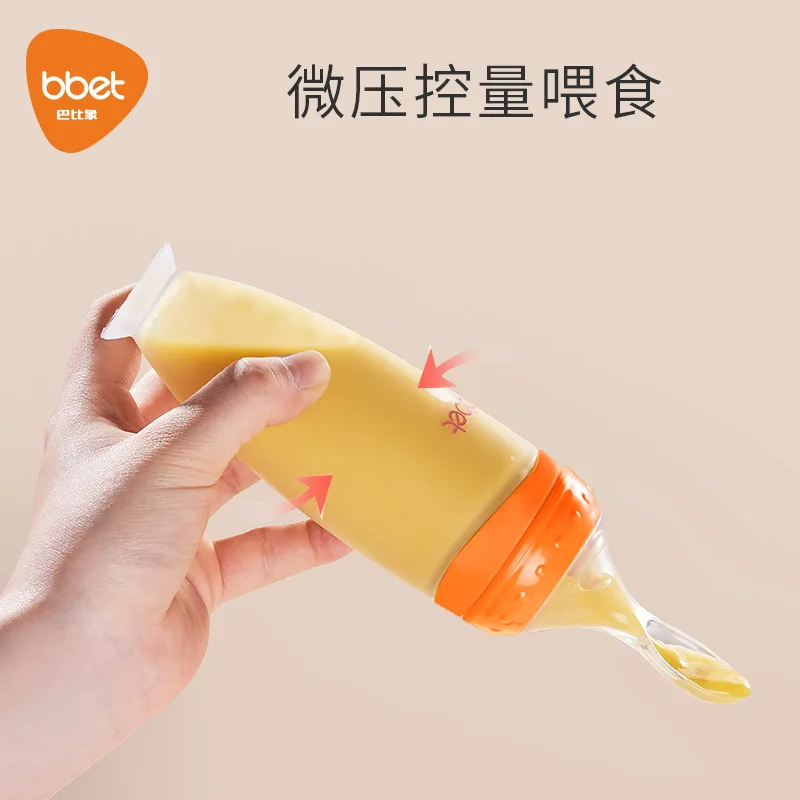 Brand European High Quality Hot Selling Infants Silicone Spoon Milk Rice Paste Squeeze Feeding Soft Spoon Baby Food Accessories