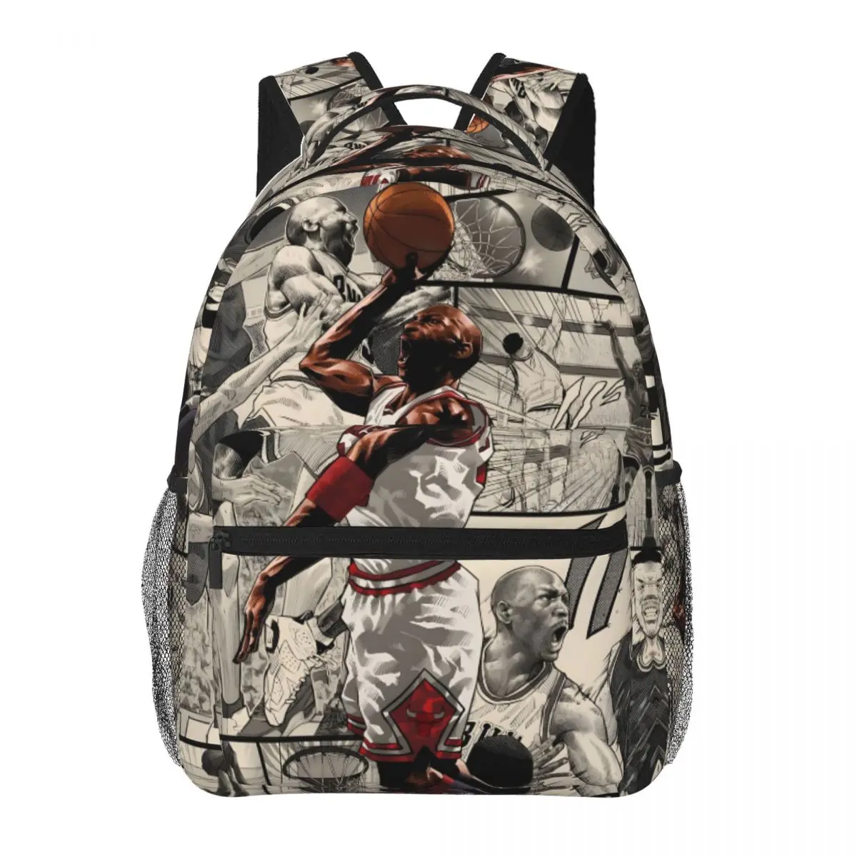 Michael-Jordan Backpack for Men Women Fashion High School Hiking Travel Daypack College Shoulder Bag Outdoor 16in