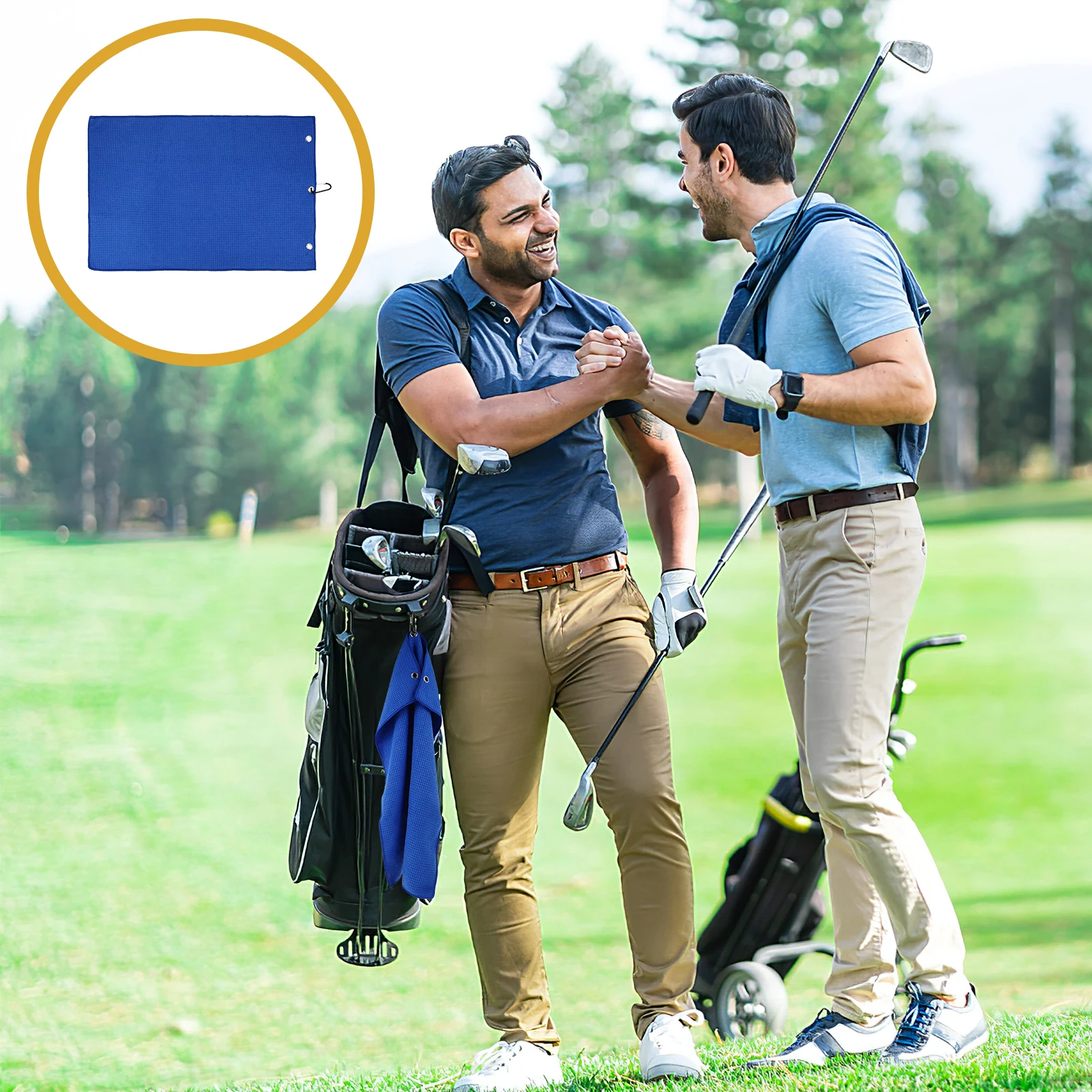 

With Hook Quick-Drying Durable Polyester Multi-Use Sports Towel For Golf Clubs Balls Hands Golf Supplies Outdoor Towel For Men
