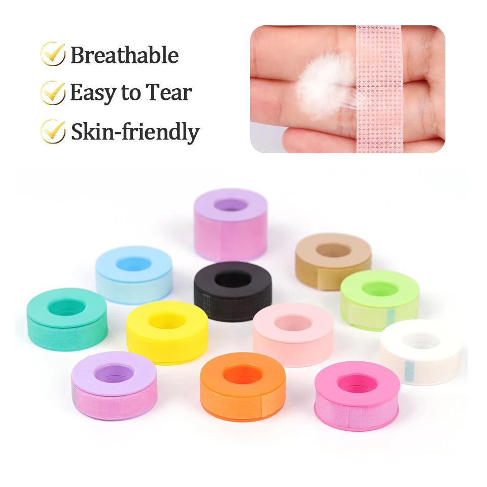 10 Rolls Silicone Gel Eyelash Tape for Lash Extension Non-woven Tape Under Eye Pads Mix Color Breathable Eye Sticker Eye Patches