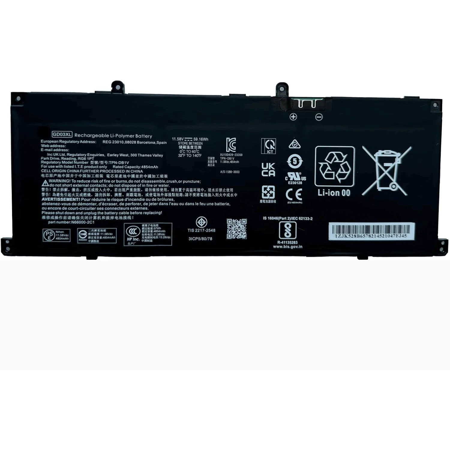 

GD03XL HSTNNN-AB1E N66000-B71 N66215-005 3ICP5/80/78 Battery for X360 2-in-1 14-FC 14-FA N66000-B71 Laptop battery