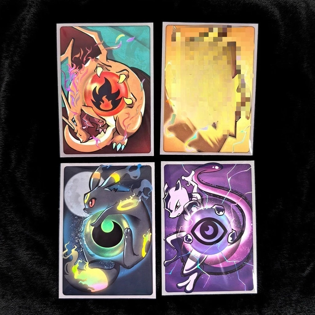 

60 шт. PTCG рукава для карт аниме PKM Psychic Type PKC Mewtwo Charizard Eevee фигурки DTCG PTCG коллекционные карты блестящий защитный чехол