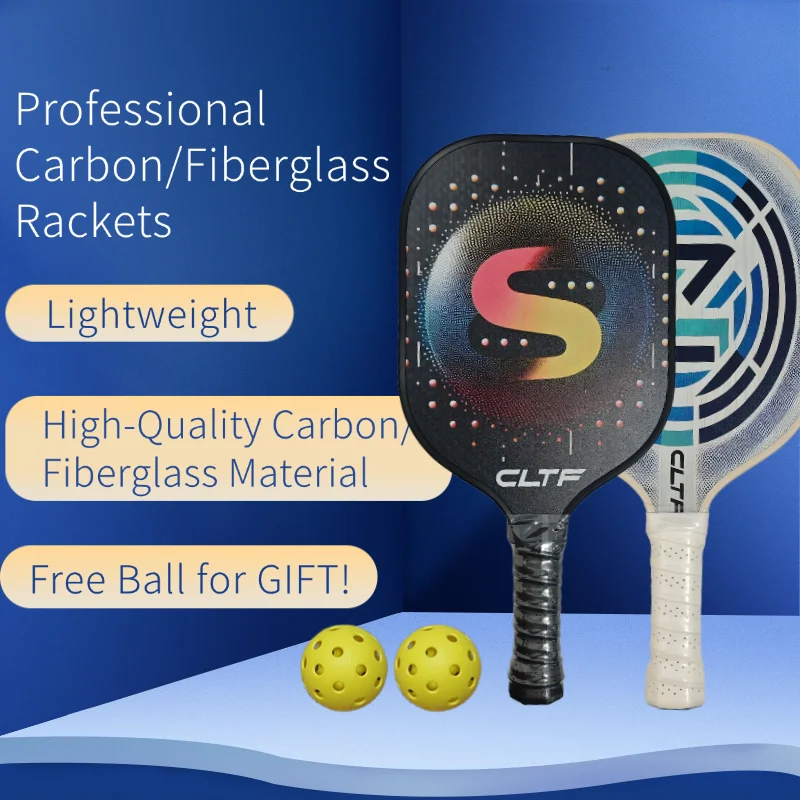 Carbon Fiber t Glass Fiber Pickball Racket Bat set T300 Paddle Anti-slip Grip USAPA Compliant