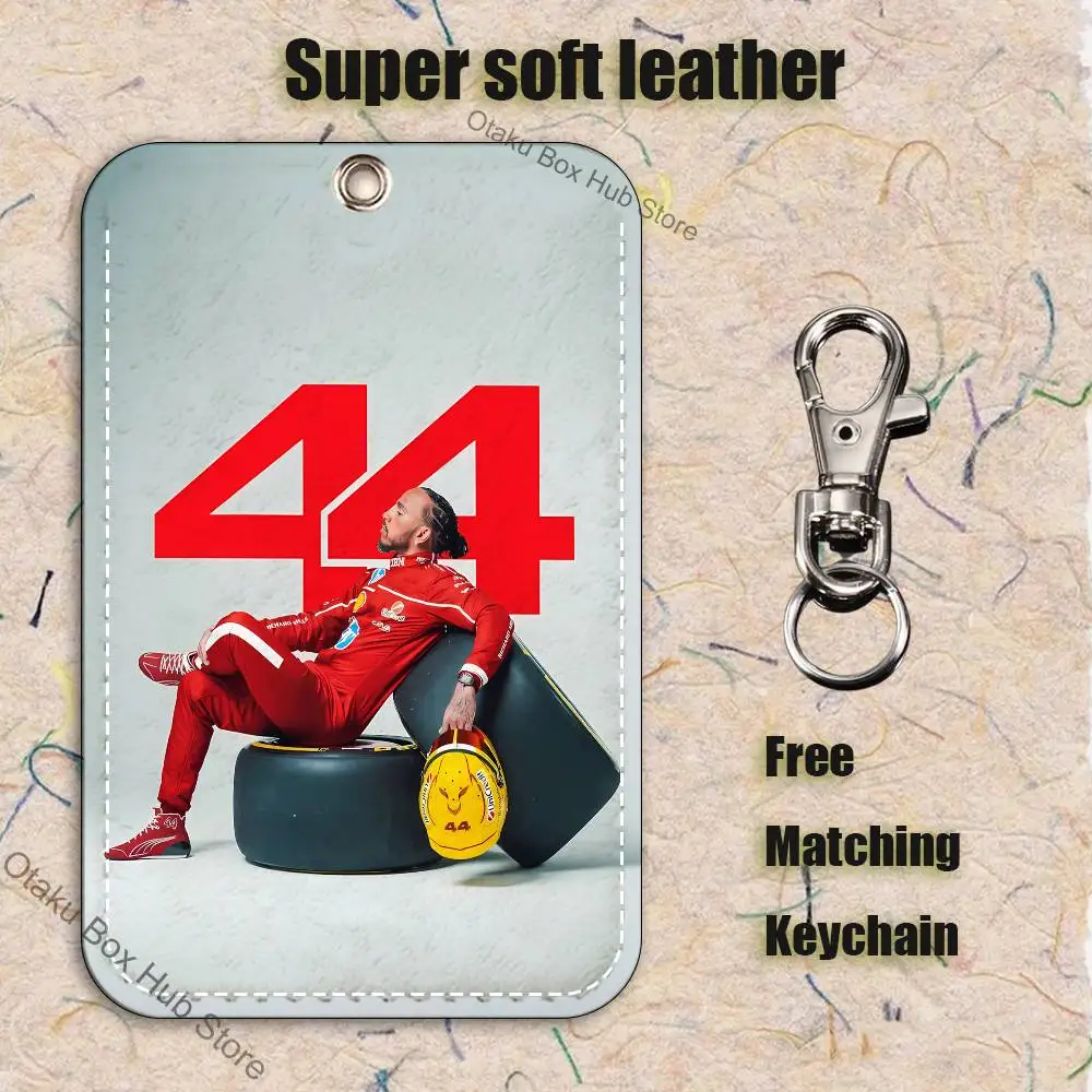 레이싱 44 L-루이스 H-해밀턴 홀더 키체인 은행 비즈니스 작업용 카드 홀더 학생증 보호 케이스 버스 카드