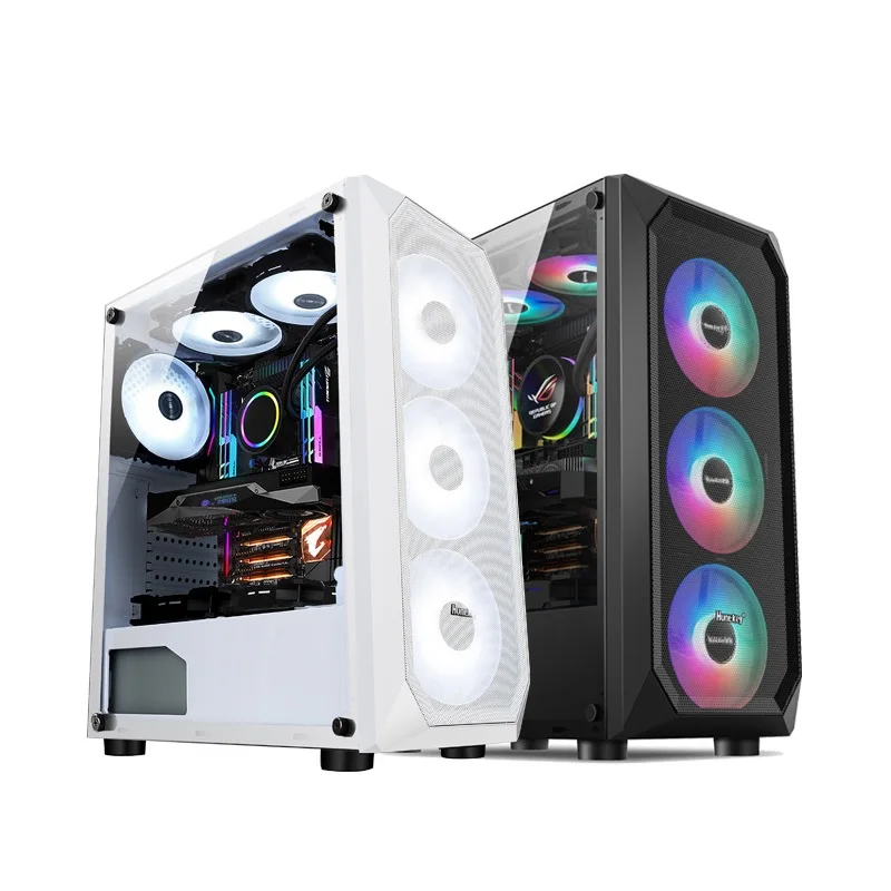 

E-sports computer chassis desktop side perspective water-cooled dustproof chassis tempered glass side panel