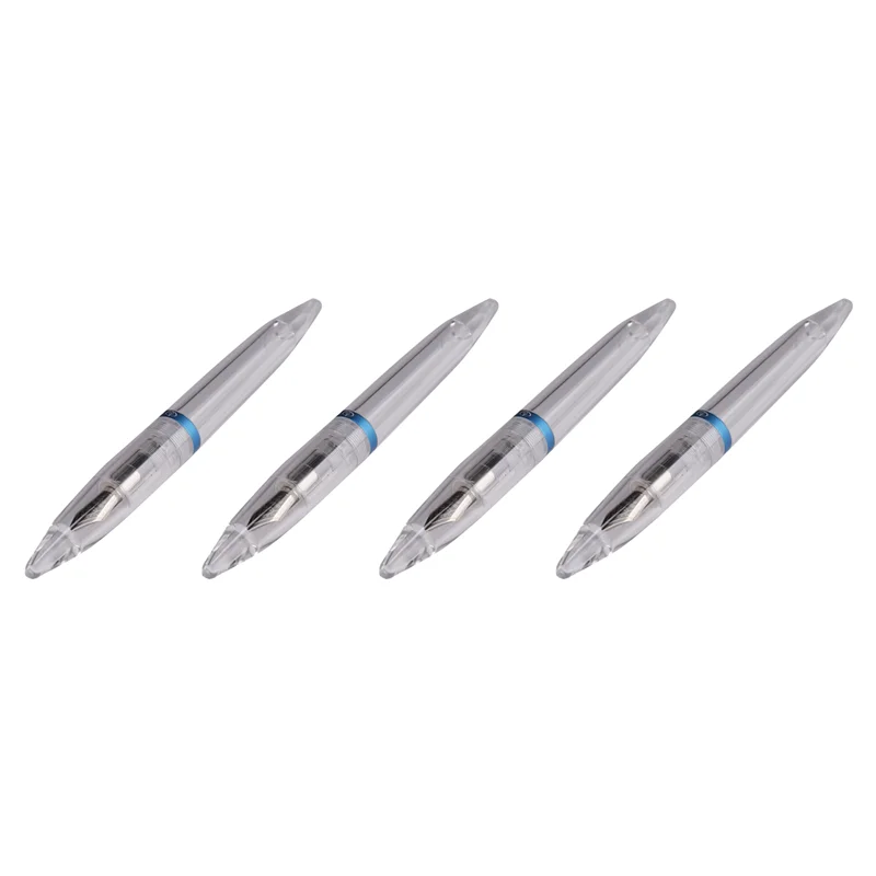 

4Pcs 0.5Mm Nib Fountain Pen With Eyedropper High Capacity Transparent Pens Office School Supplies Blue