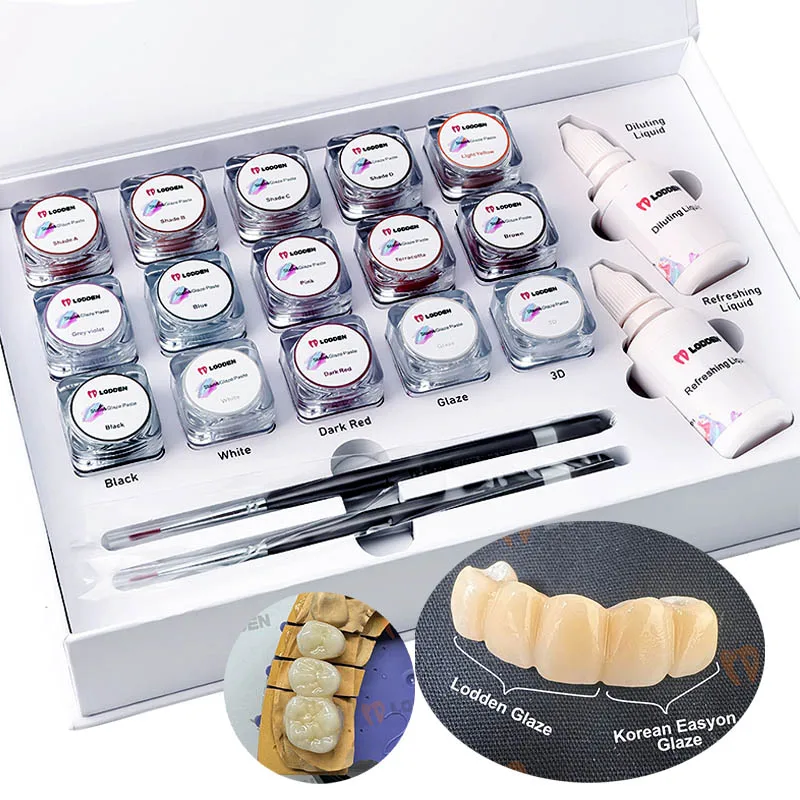 LODDEN-pasta esmaltada para laboratorio de manchas dentales, 4g, baja temperatura, 25ml, refrescante/dilucción para Material CAD CAM de laboratorio Dental de Zirconia